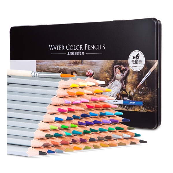 得力6524水溶性彩色铅笔 72色/盒