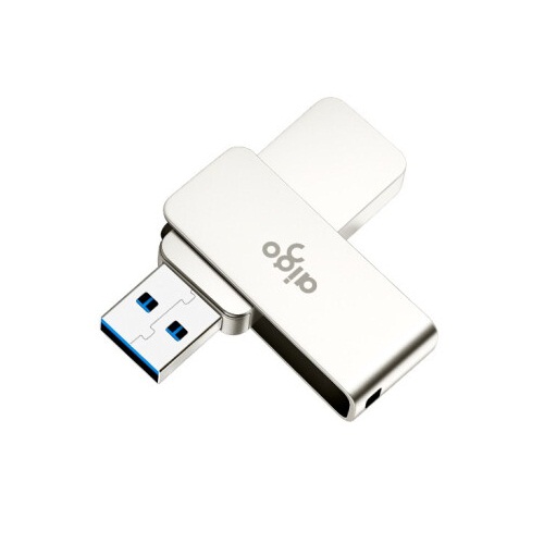 爱国者U330金属U盘USB3.0 128GB旋转系列银色