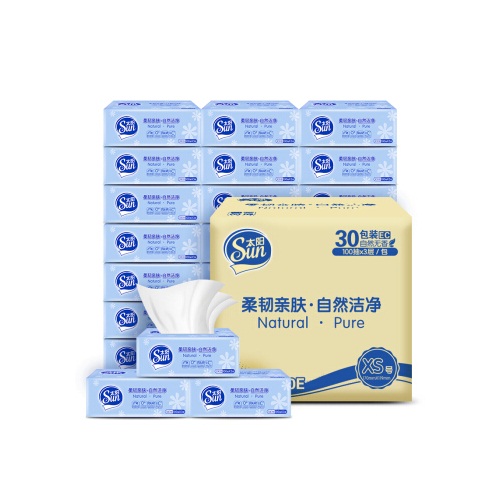 洁柔SR201-30E面巾纸抽取式餐巾纸3层30包整箱