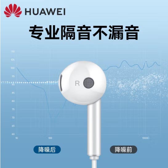 华为AM115耳机 有线半入耳 3.5cm圆孔 白色 适用华为P30、Mate30等