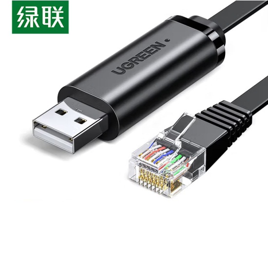 绿联CM204（60813）USB转RJ45控制线配置线 黑色3米