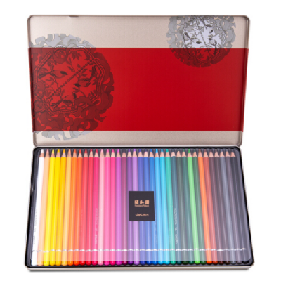 得力颐和园系列36色铁盒装油性彩色铅笔套装68126