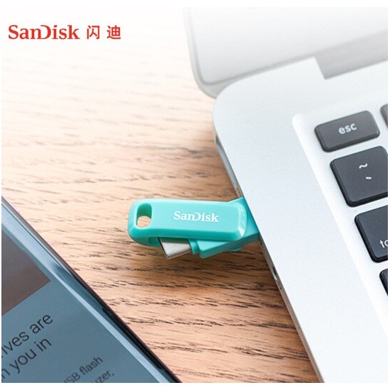 闪迪512GB Type-C USB3.1手机U盘DDC3 蓝色 传输速度150MB/s 双接口