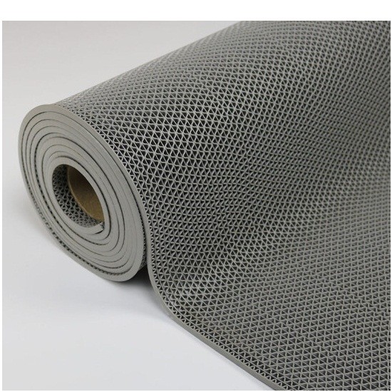 迪茵防滑垫镂空地垫PVC防水防滑塑料脚垫 普通厚4.5mm款灰色1.6米宽1米长
