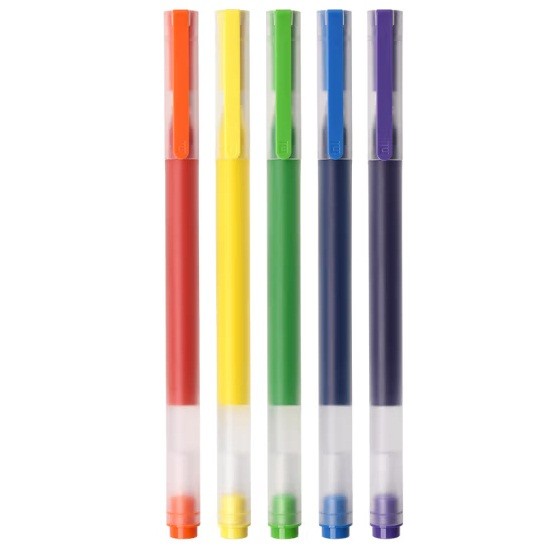 小米巨能写多彩中性笔 5支装 0.5mm 橙黄绿蓝紫