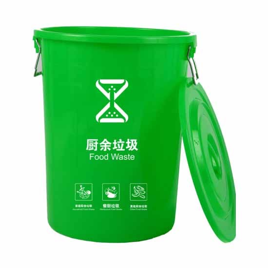 惠利得圆形有盖垃圾桶-厨余垃圾 100K 绿色