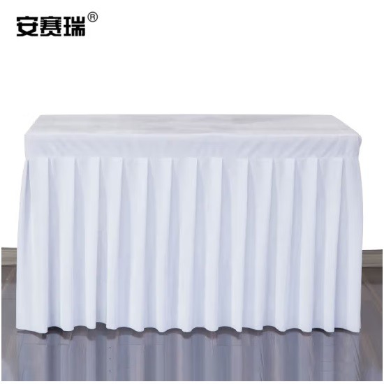 安赛瑞700128金丝绒会议桌布 120×60×75cm 白色