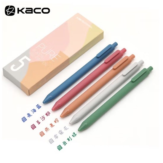 KACO K1015彩色中性笔莫兰迪一代 0.5mm子弹头混色 5支/盒 200盒起订