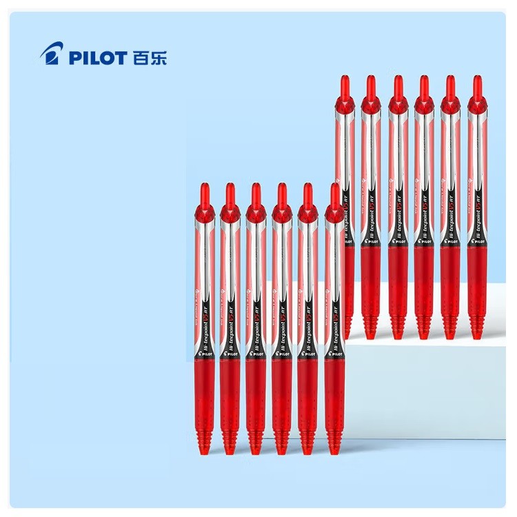 百乐BXRT-V5按动红色中性笔 0.5mm 12支/盒