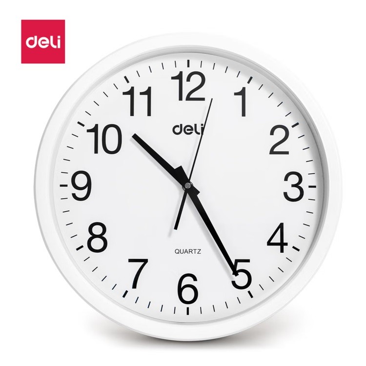 得力9006挂钟 直径37cm 白色