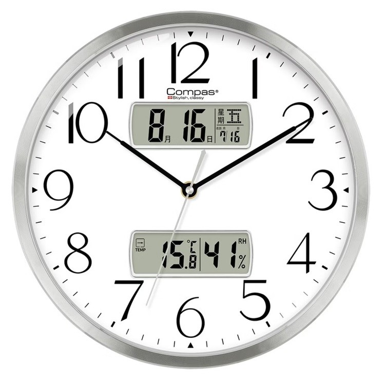 康巴丝C3263-2挂钟 银色 38cm