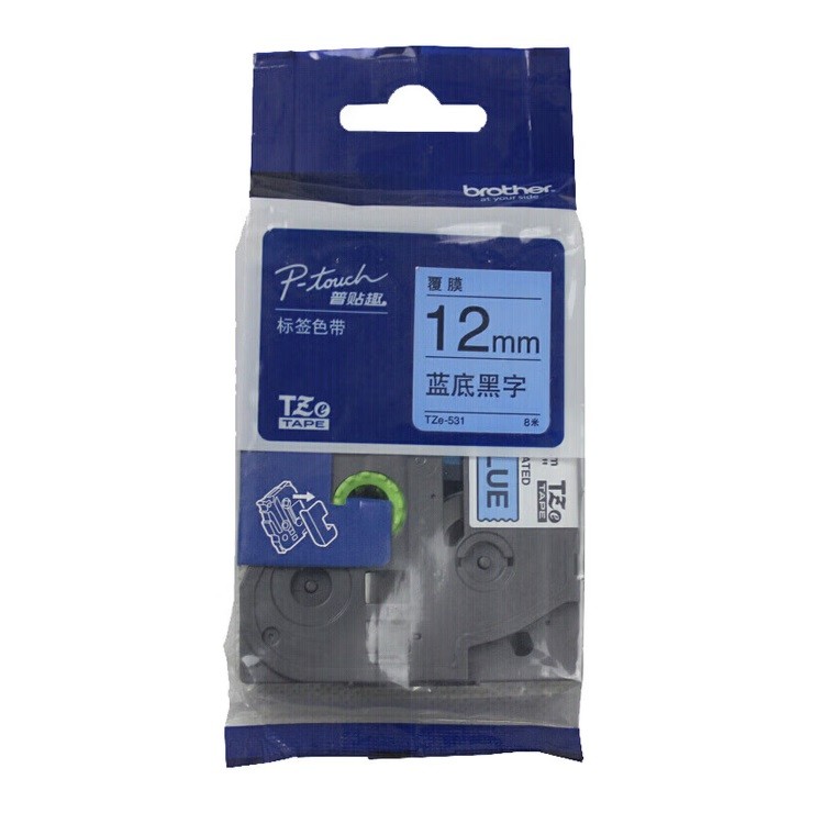 兄弟TZe-531色带 12mm蓝底黑字