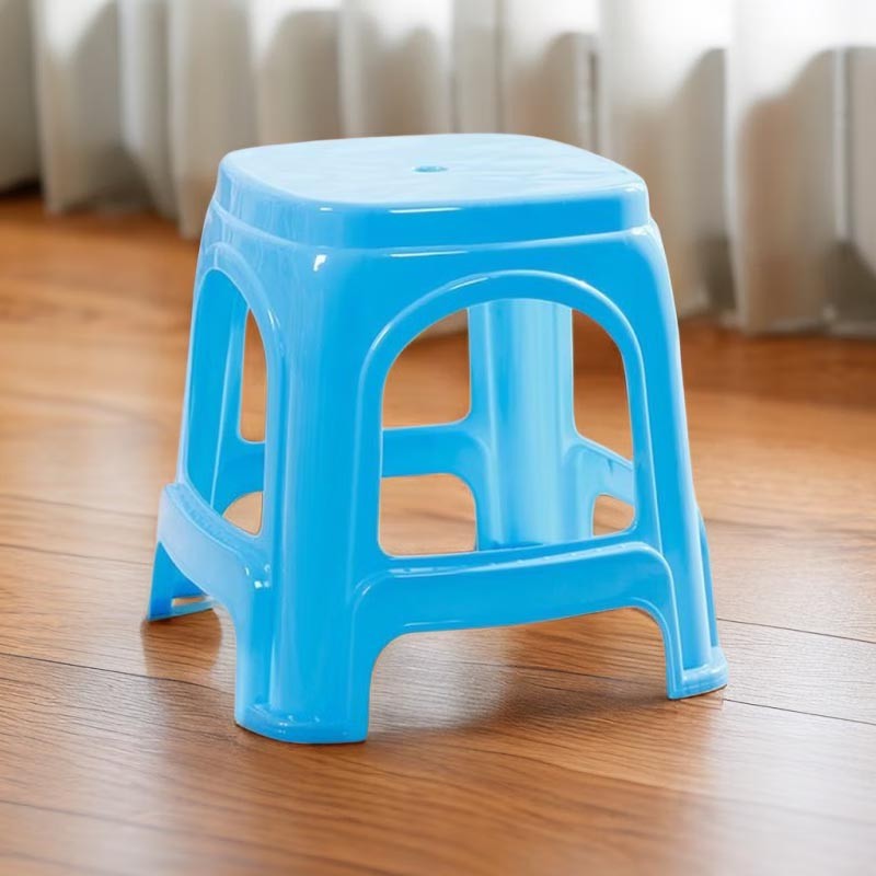 菱克加厚塑料凳子 蓝色中号